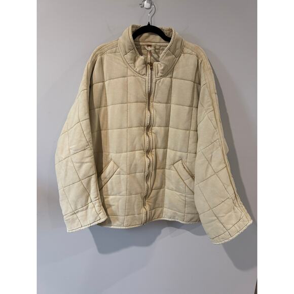 Free People Dolman Quilted Jacket Vanilla Cream Size XL – Oversized Cozy Bomber - Picture 2 of 5